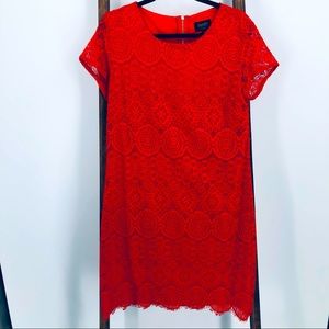 Laundry Red Lace Dress Sz 10